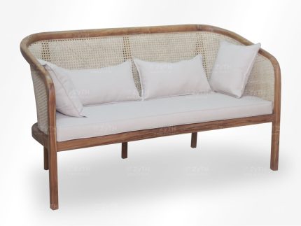 Jual sofa 2 dudukan curvy kayu jati minimalis modern