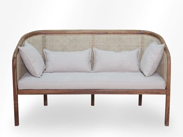 Jual sofa 2 dudukan curvy kayu jati minimalis