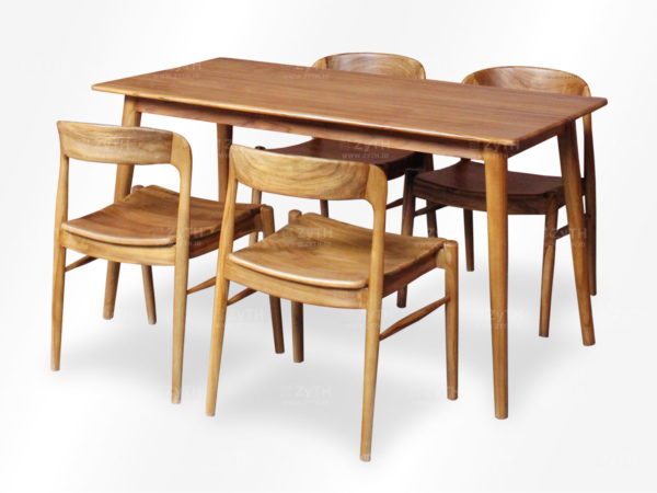 Jual set kursi makan kayu jati ross minimalis modern