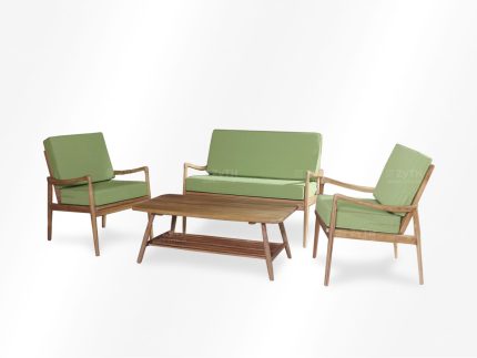 Satu set kursi sofa tamu minimalis kayu jati