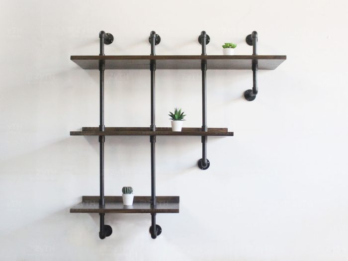Leroy Industrial Wall Shelving 120 cm Pipe Iron