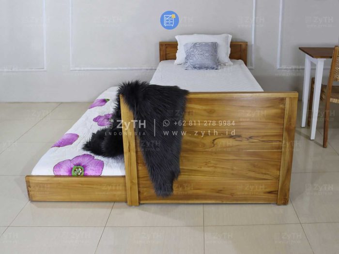Jual tempat tidur minimalis kayu jati untuk kamar kos
