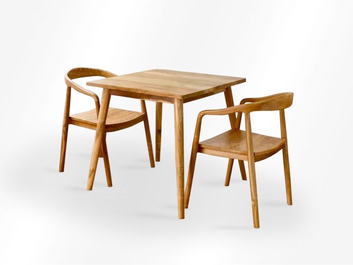 Jual set meja makan 2 kursi kayu jati minimalis